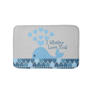 Tapis De Bain Bleu Je Whaley T'Aime !