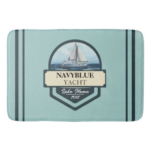 Tapis De Bain Bleu Marine Ancre nautique club bateau marina