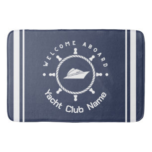 Tapis De Bain Bleu Marine Ancre nautique club bateau marina