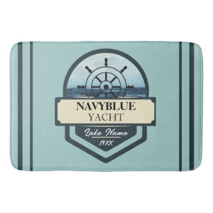 Tapis De Bain Bleu Marine Ancre nautique club bateau marina