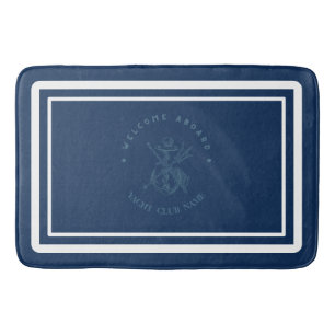 Tapis De Bain Bleu Marine Ancre nautique club bateau marina