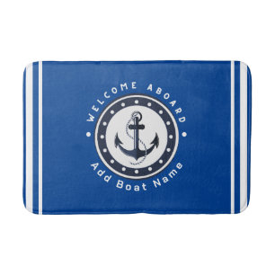 Tapis De Bain Bleu Marine Ancre nautique club bateau marina