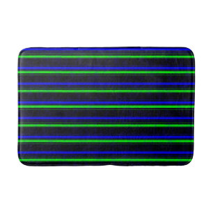 Tapis De Bain Bleu Noir Grandes Vertes