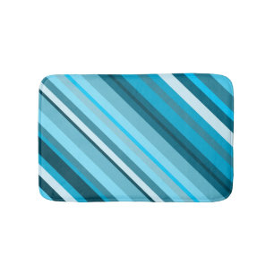 Tapis De Bain Bleu Océan-Inspiré/Teal/rayures d'Aqua