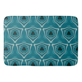 Tapis De Bain Bleu rétro Abstrait