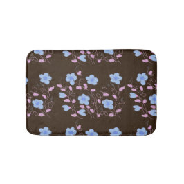 Tapis De Bain Bleu Rose Et Chocolat Brown