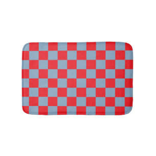 Tapis De Bain Bleu rouge À damiers En vichy Motif