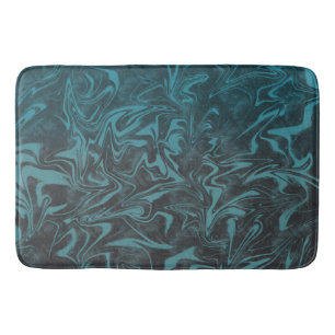 Tapis De Bain Bleu sarcelle électrique marbré