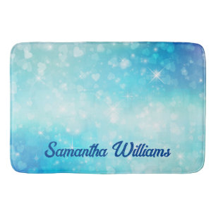 Tapis De Bain Bleu scintillant et étincelant
