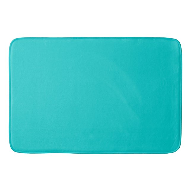 Tapis De Bain bleu turquoise solide (Devant)