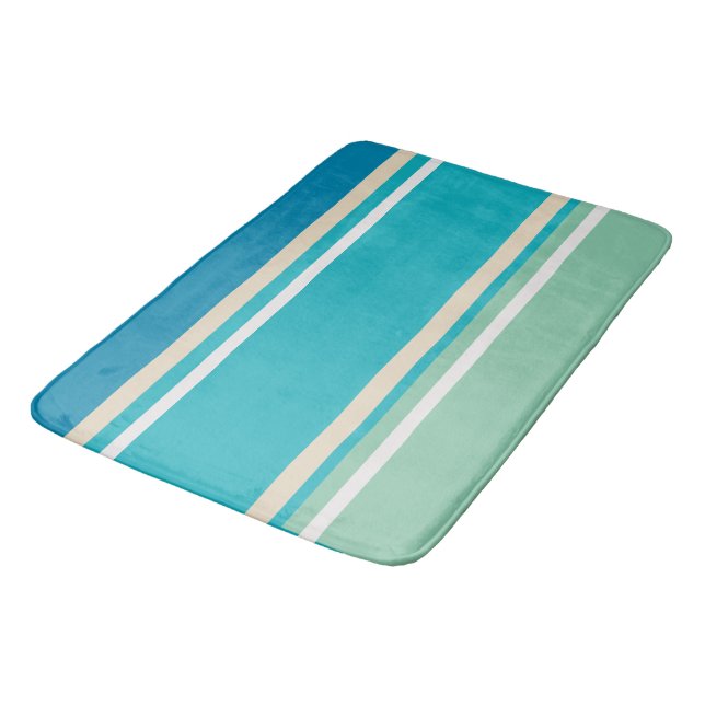 Tapis De Bain Bleu turquoise, vert et turquoise (Angle)