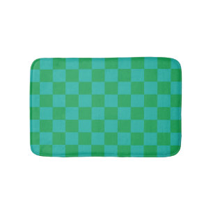 Tapis De Bain Bleu vert À damiers En vichy Motif