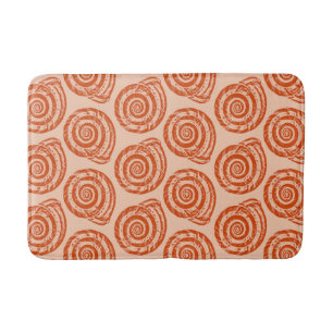 Tapis De Bain Bloc de coquillages spiraux Impression, orange cor