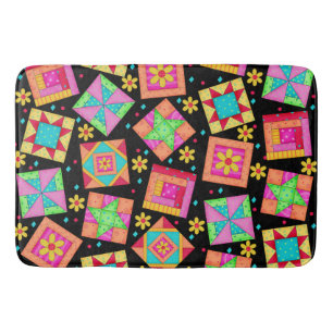 Tapis De Bain Blocs en quadrichromie noir