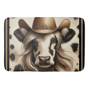 Tapis De Bain Blonde Country Cow Girl Drôle