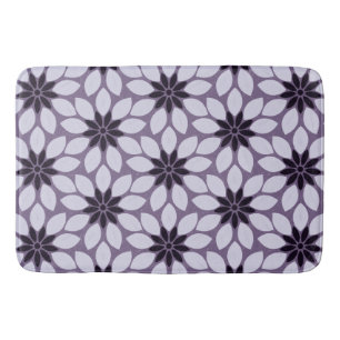 Tapis De Bain Bloquer l'impression Fleurs carrelées violet