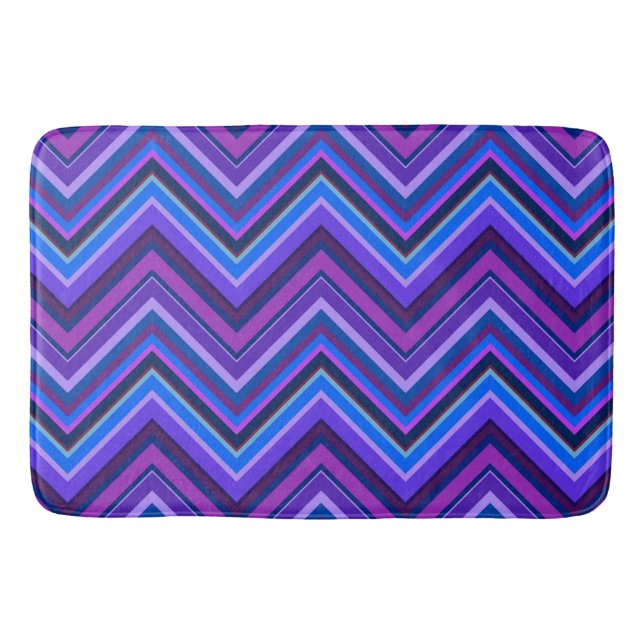 Tapis De Bain Blue and purple zigzag (Devant)