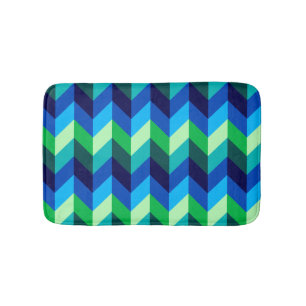 Tapis De Bain Blue Green Ombre Chevrons Petit Mat Bain