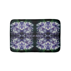 Tapis De Bain Blue Hydrangea Petals Abstrait Personnalisé