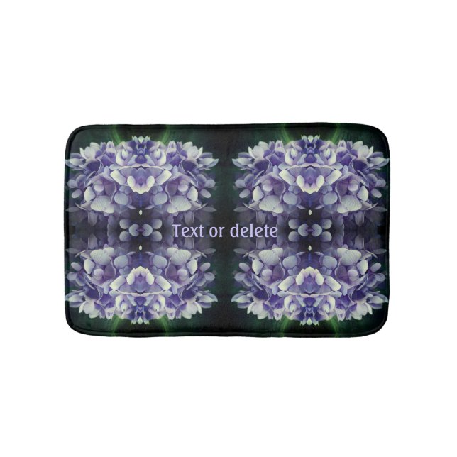 Tapis De Bain Blue Hydrangea Petals Abstrait Personnalisé (Devant)