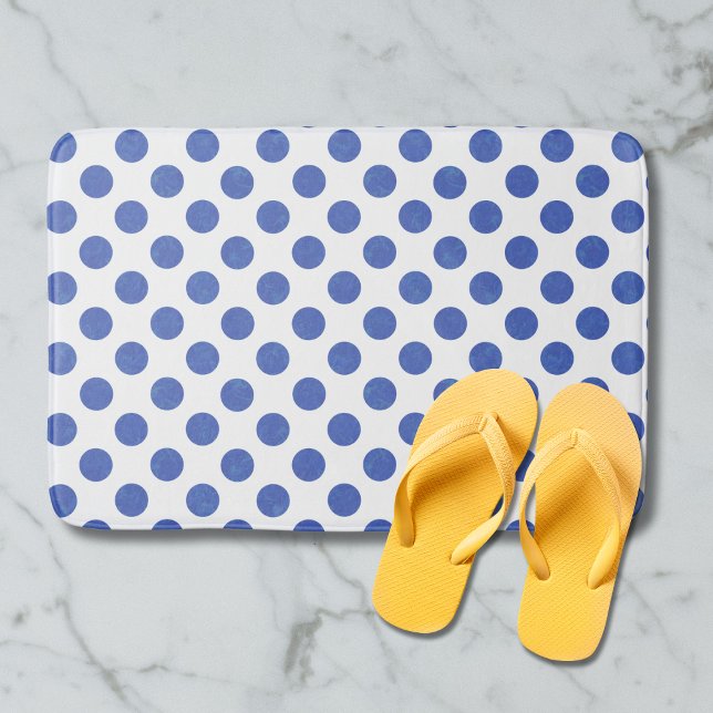 Tapis De Bain Blue Polka Dots (Créateur téléchargé)