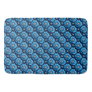 Tapis De Bain Blue roses Luxury Floral Night Design🌹