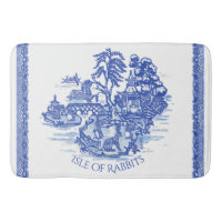 Blue Willow Rabbit Island Whimsical Pottery Look