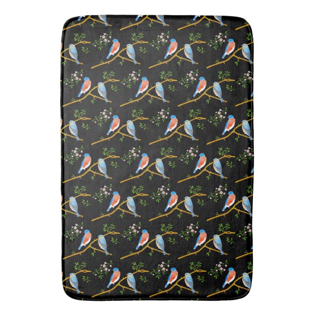 Tapis De Bain Bluebirds noir (devant Vertical)