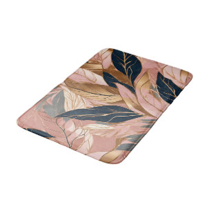 Tapis De Bain Blush Pink Gold Modern Boho Collection Feuilles