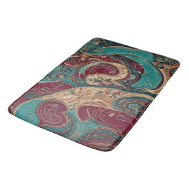 Tapis de bain bohème aux tons de bijoux ornés
