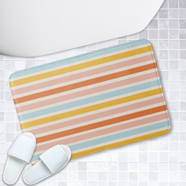 Tapis De Bain Boho Arc-en-ciel rayé rose Rouge Bleu Jaune Bain M (Boho Rainbow Stripe Pink Red Blue Yellow Bath Mat
)