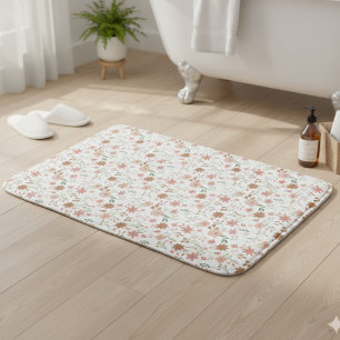 Tapis De Bain Boho Floral Terre Tons Fleurs Modernes