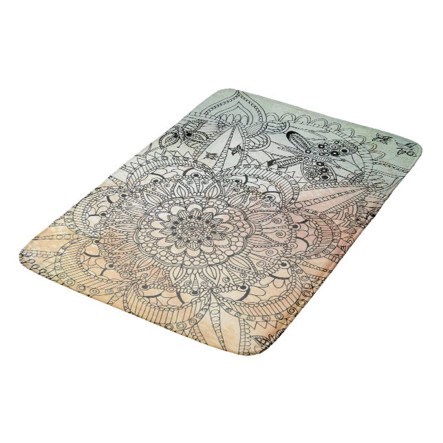 Tapis De Bain Boho Mandala Bohemian Art (Angle)