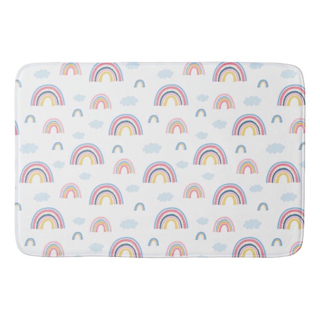 Tapis De Bain Boho Rainbows rose bleu jolie (Devant)