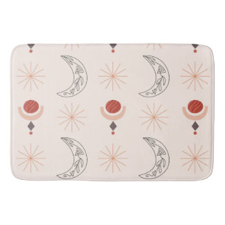 Tapis De Bain Boho soleil lune ligne décorative art formes abstr