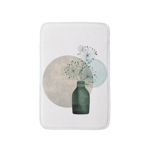 Tapis De Bain Boho Zen Dandelions Floraux Dans Une Bouteille (Devant (Vertical))
