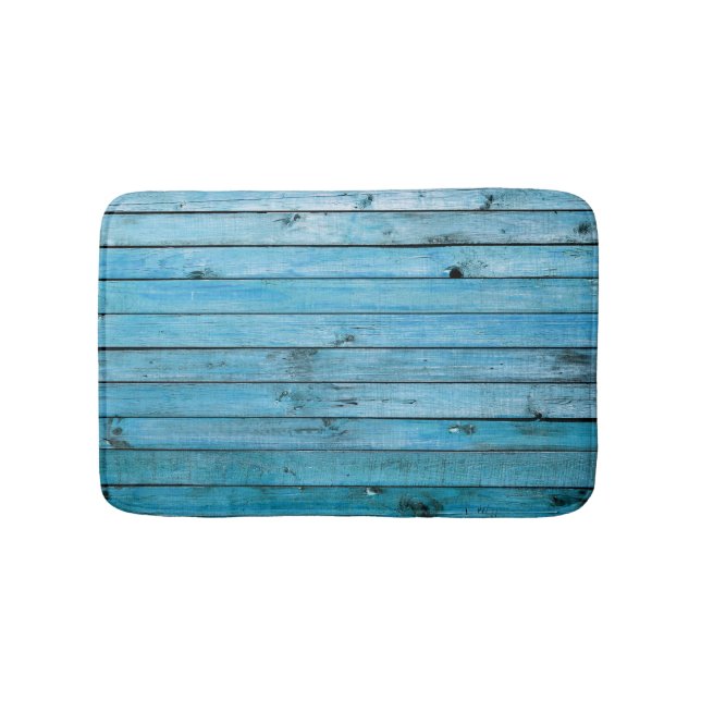 Tapis De Bain Bois bleu naturel, arrière - plan texturé. (Devant)