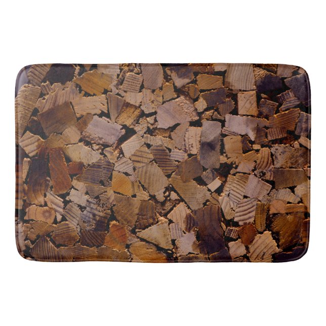 Tapis De Bain Bois de chauffage rustique cabine bois  écorce mot (Devant)