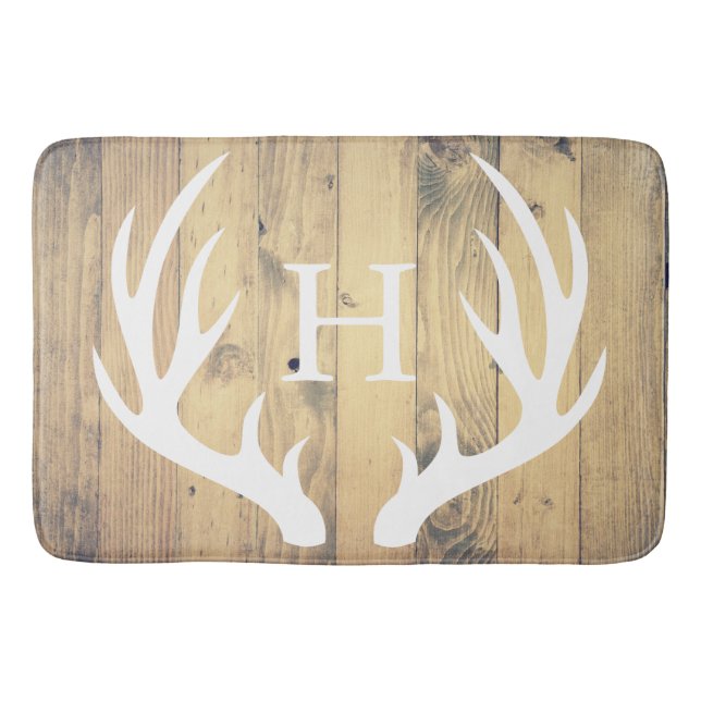Tapis De Bain Bois de grange d'andouillers de cerfs communs (Devant)