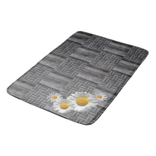 Tapis De Bain Bois gris rustique et couche de marmite