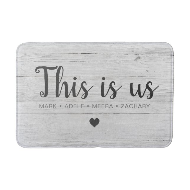 Tapis De Bain Bois Impression C'Est Nous Coeur (Devant)