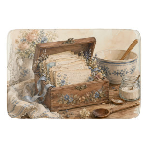 Tapis De Bain Boîte de recettes anciennes Cuisine de cottage