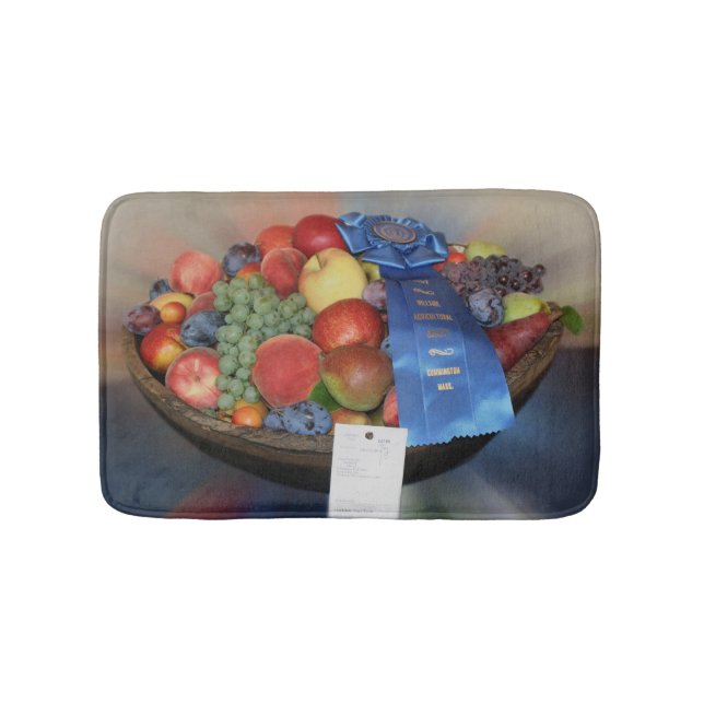 Tapis De Bain Bol de fruits au ruban bleu (Devant)