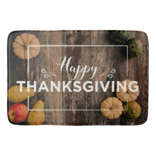 Tapis De Bain Bon thanksgiving Gourds sur bois rustique