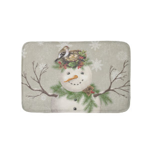 Tapis De Bain bonhomme de neige vintage moderne de jardin