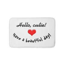 Tapis de bain "bonjour, Cutie ! "