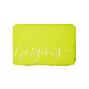 Tapis De Bain Bonjour Magnifique Chartreuse White Minimalist  