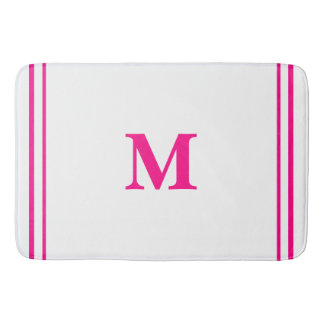 Tapis De Bain Bordure minimale épaisse rose chaud Preppy