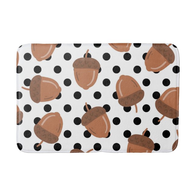 Tapis De Bain Botanique de maïs noir et blanc Polka Dot Fall (Devant)