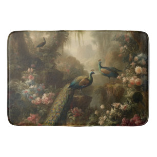 Tapis De Bain Botanique : trois paons dans le jardin anglais